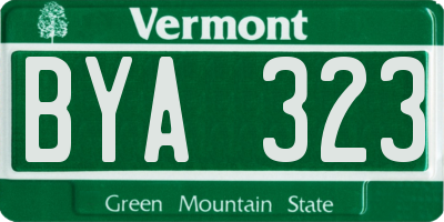 VT license plate BYA323