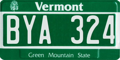 VT license plate BYA324