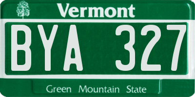 VT license plate BYA327