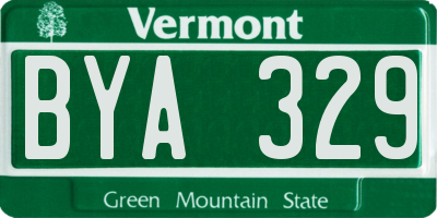 VT license plate BYA329