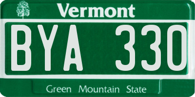 VT license plate BYA330