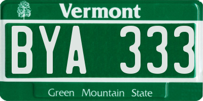 VT license plate BYA333