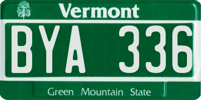 VT license plate BYA336