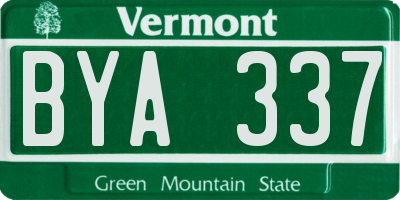 VT license plate BYA337