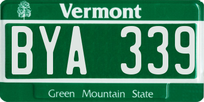 VT license plate BYA339