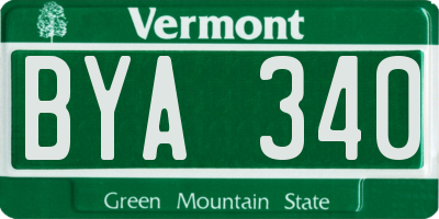 VT license plate BYA340