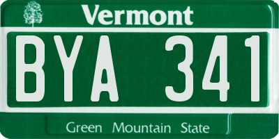 VT license plate BYA341