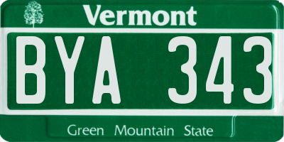 VT license plate BYA343