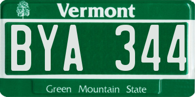 VT license plate BYA344