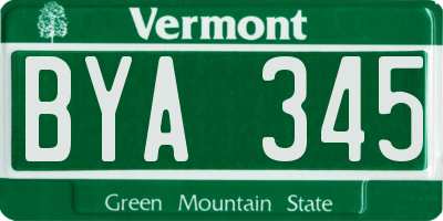 VT license plate BYA345