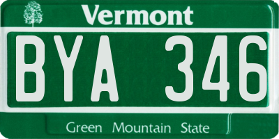 VT license plate BYA346