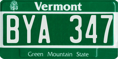 VT license plate BYA347