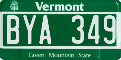 VT license plate BYA349