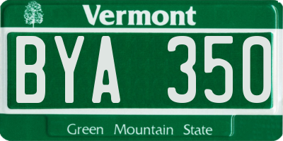 VT license plate BYA350