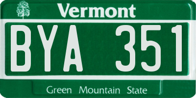 VT license plate BYA351