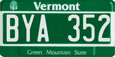 VT license plate BYA352