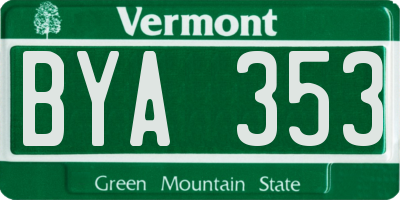 VT license plate BYA353