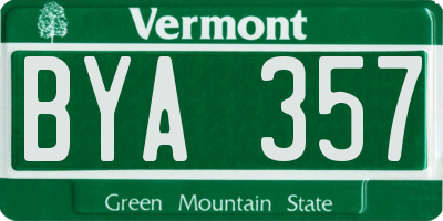 VT license plate BYA357
