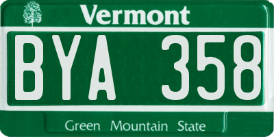 VT license plate BYA358