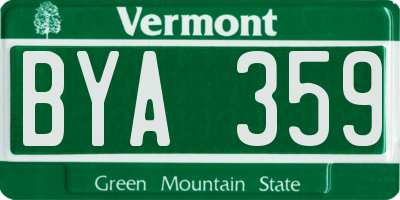 VT license plate BYA359