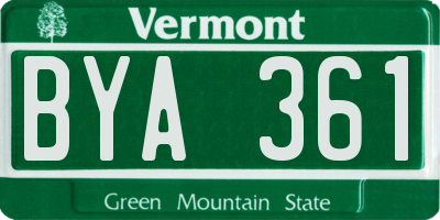 VT license plate BYA361