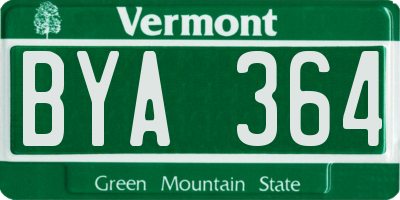 VT license plate BYA364