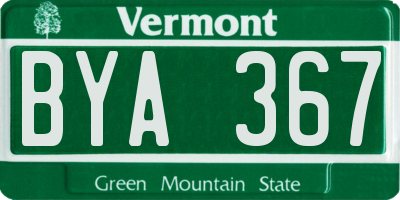 VT license plate BYA367