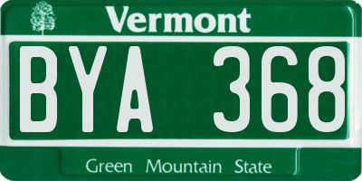 VT license plate BYA368
