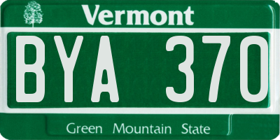 VT license plate BYA370