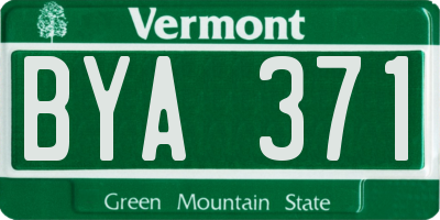VT license plate BYA371