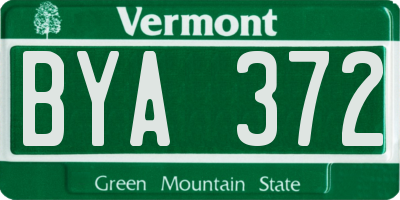 VT license plate BYA372