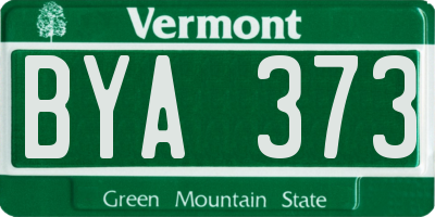 VT license plate BYA373