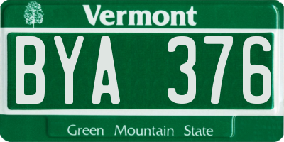 VT license plate BYA376