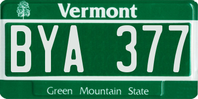 VT license plate BYA377