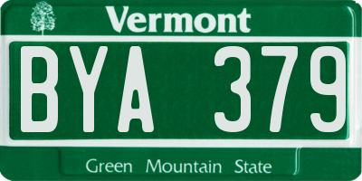 VT license plate BYA379