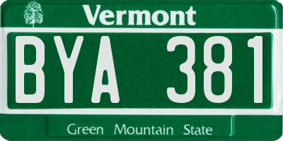 VT license plate BYA381