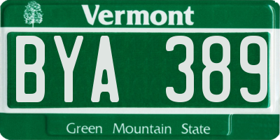 VT license plate BYA389
