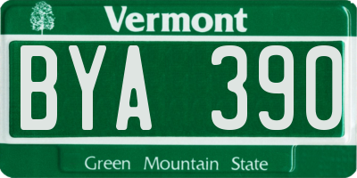 VT license plate BYA390