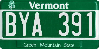 VT license plate BYA391