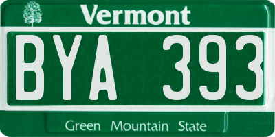 VT license plate BYA393