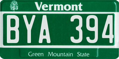 VT license plate BYA394