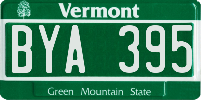 VT license plate BYA395