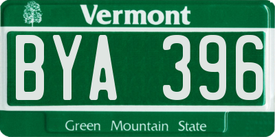 VT license plate BYA396