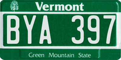 VT license plate BYA397