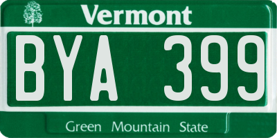 VT license plate BYA399