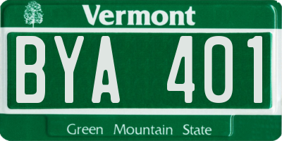 VT license plate BYA401