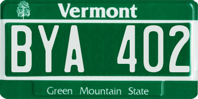 VT license plate BYA402
