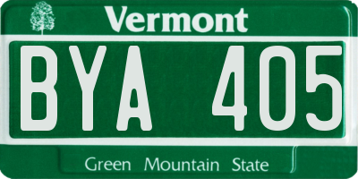 VT license plate BYA405