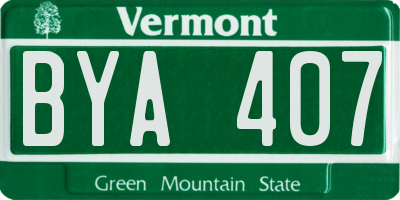 VT license plate BYA407