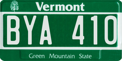 VT license plate BYA410